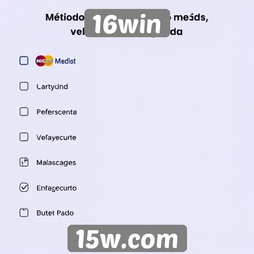 Métodos de pagamento aceitos no 16win